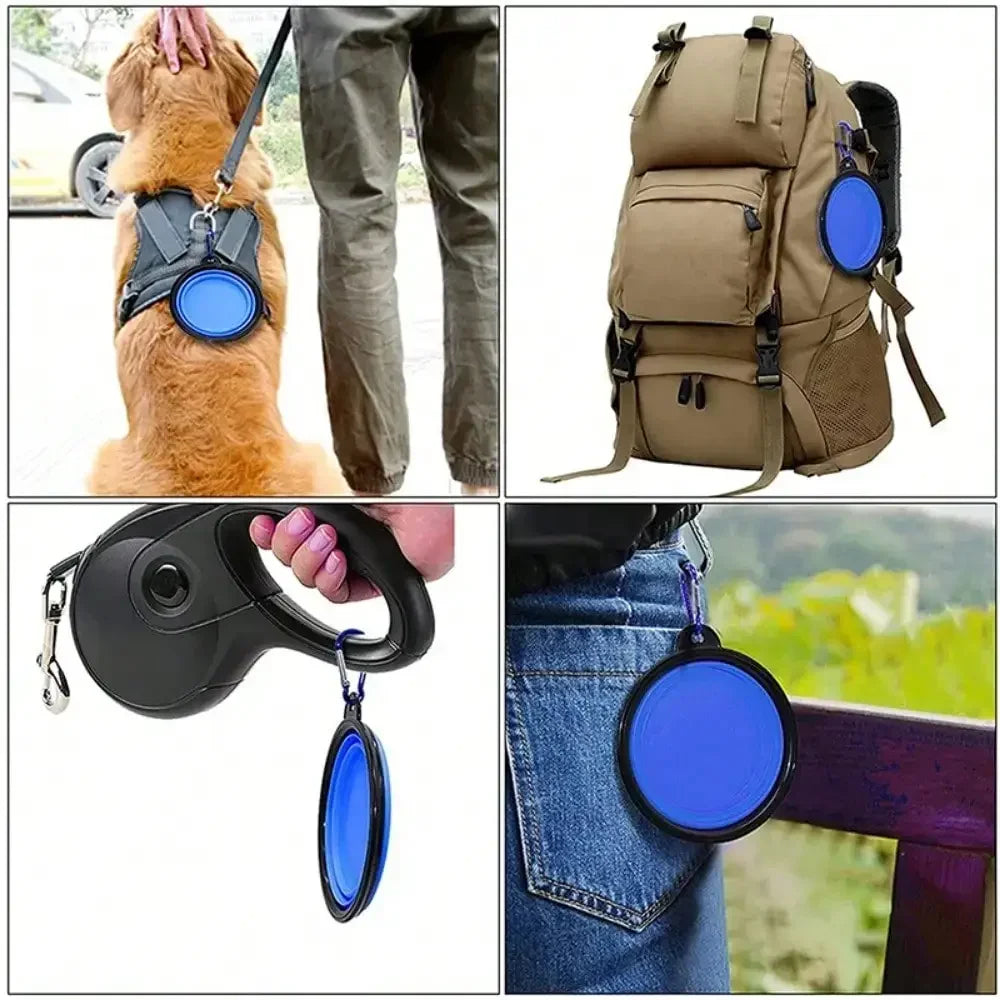 Folding Portable dog Feeder Bowl