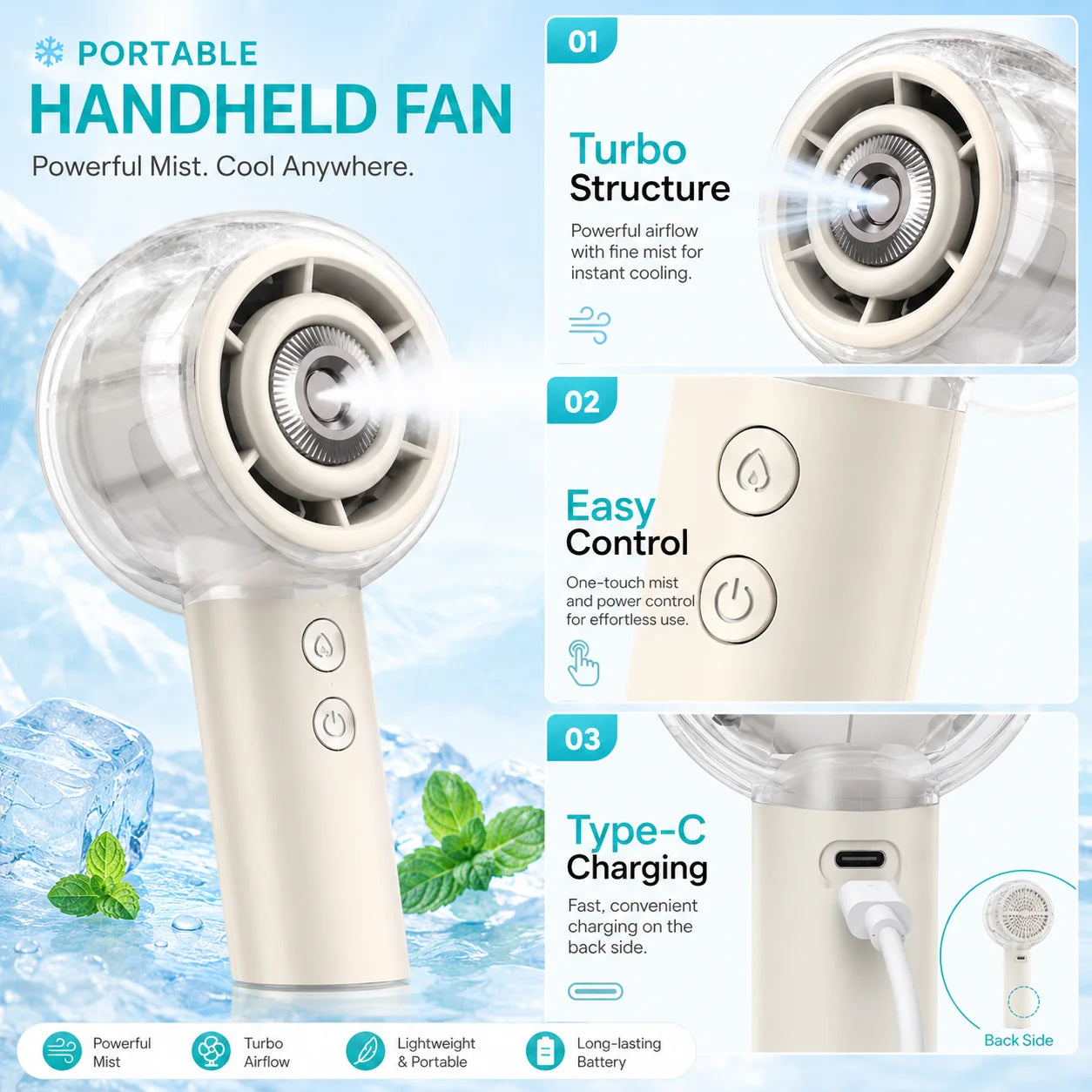 Misting  Handheld Fan