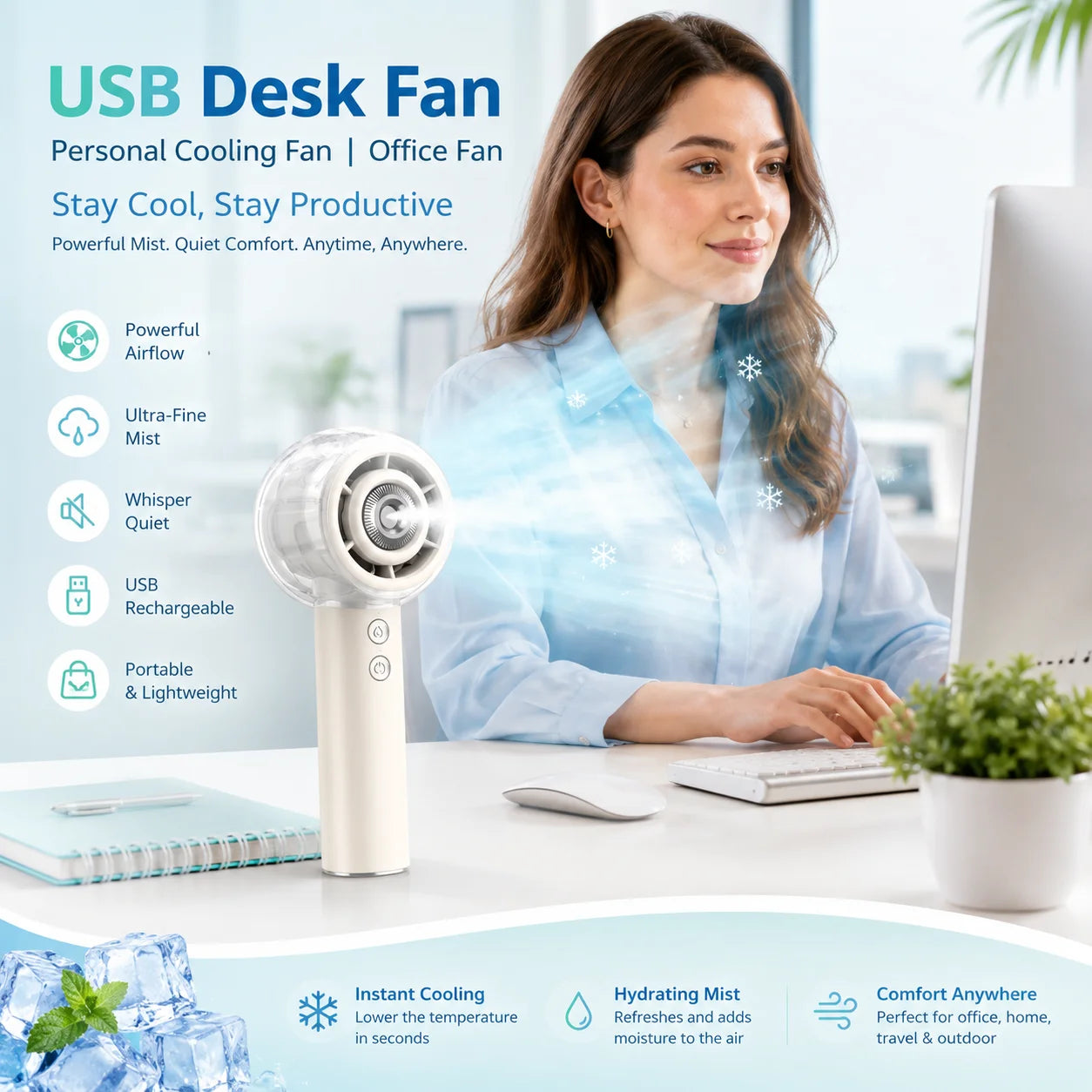 Misting  Handheld Fan
