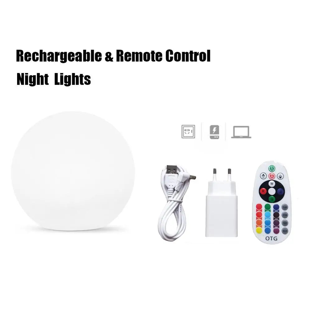 Rechargeable Outdoor LED Luminous Ball with 16 Colors