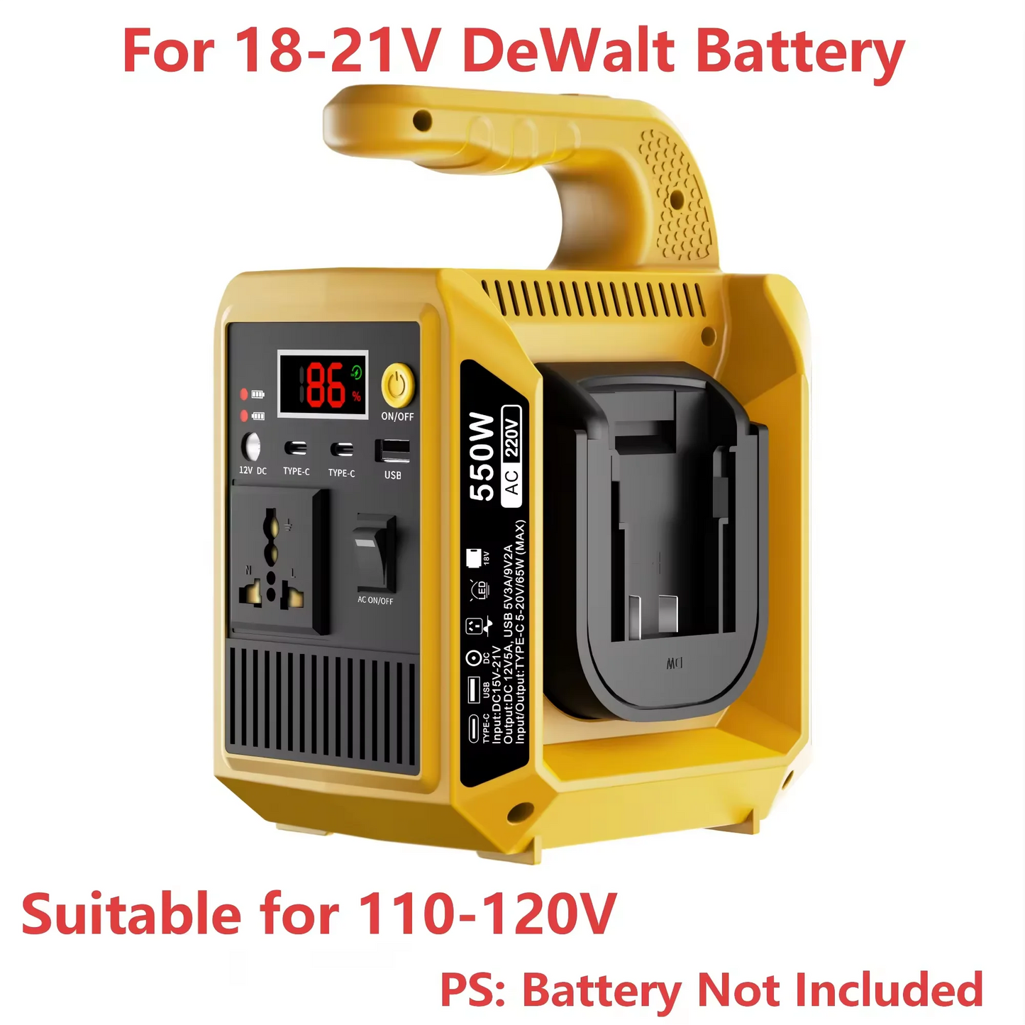 550W Portable Power Supply Compatible with Makita