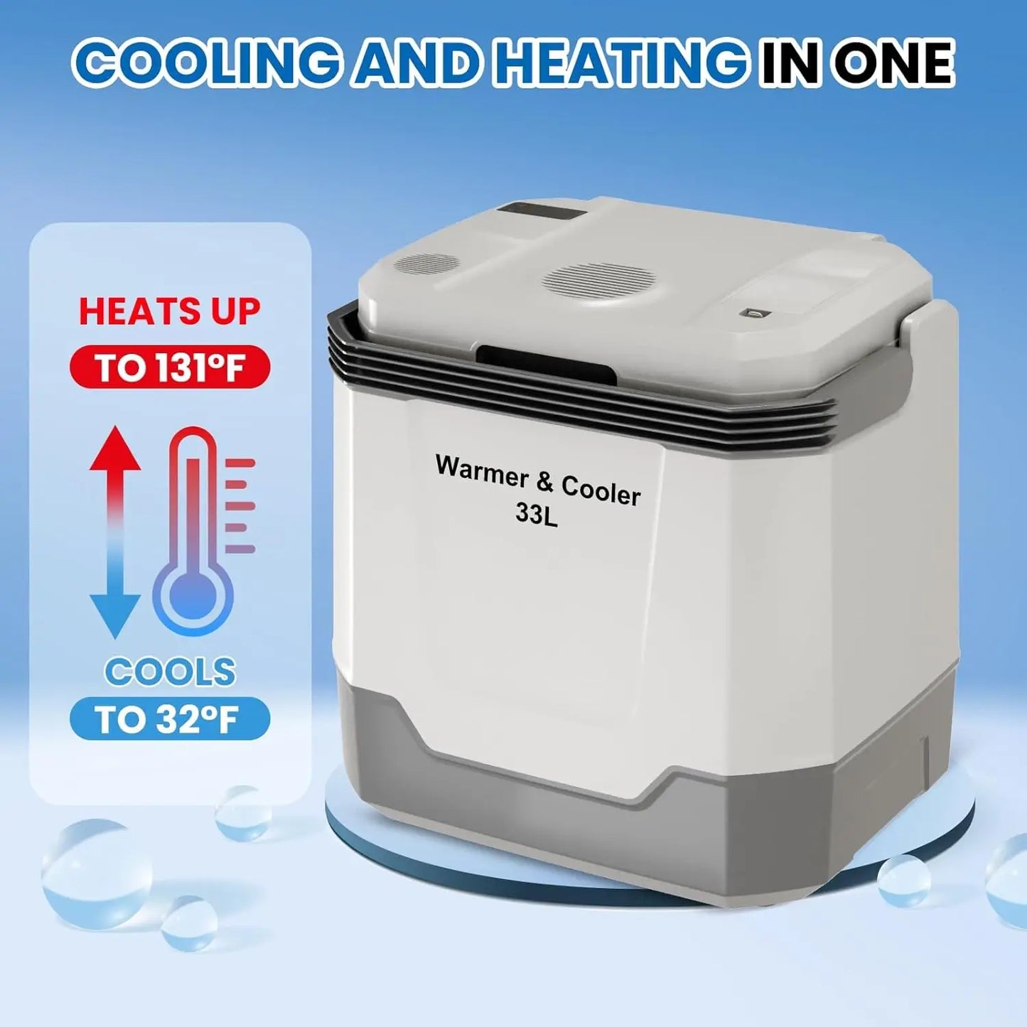 Electric portable Cooler and Warmer, with 12V & AC Power