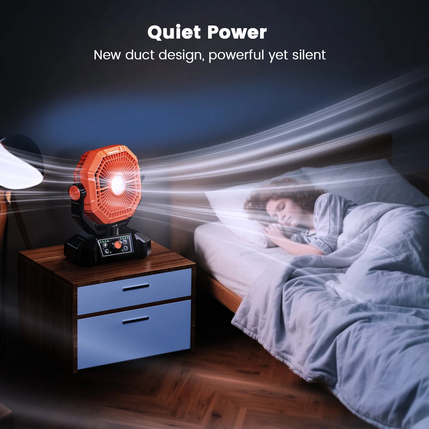 Portable camping Fan with LED Lantern