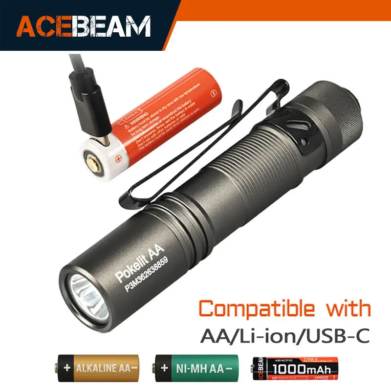 Flashlight Pokelit AA Rechargeable