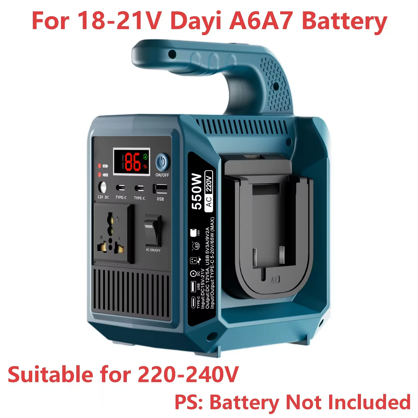 550W Portable Power Supply Compatible with Makita