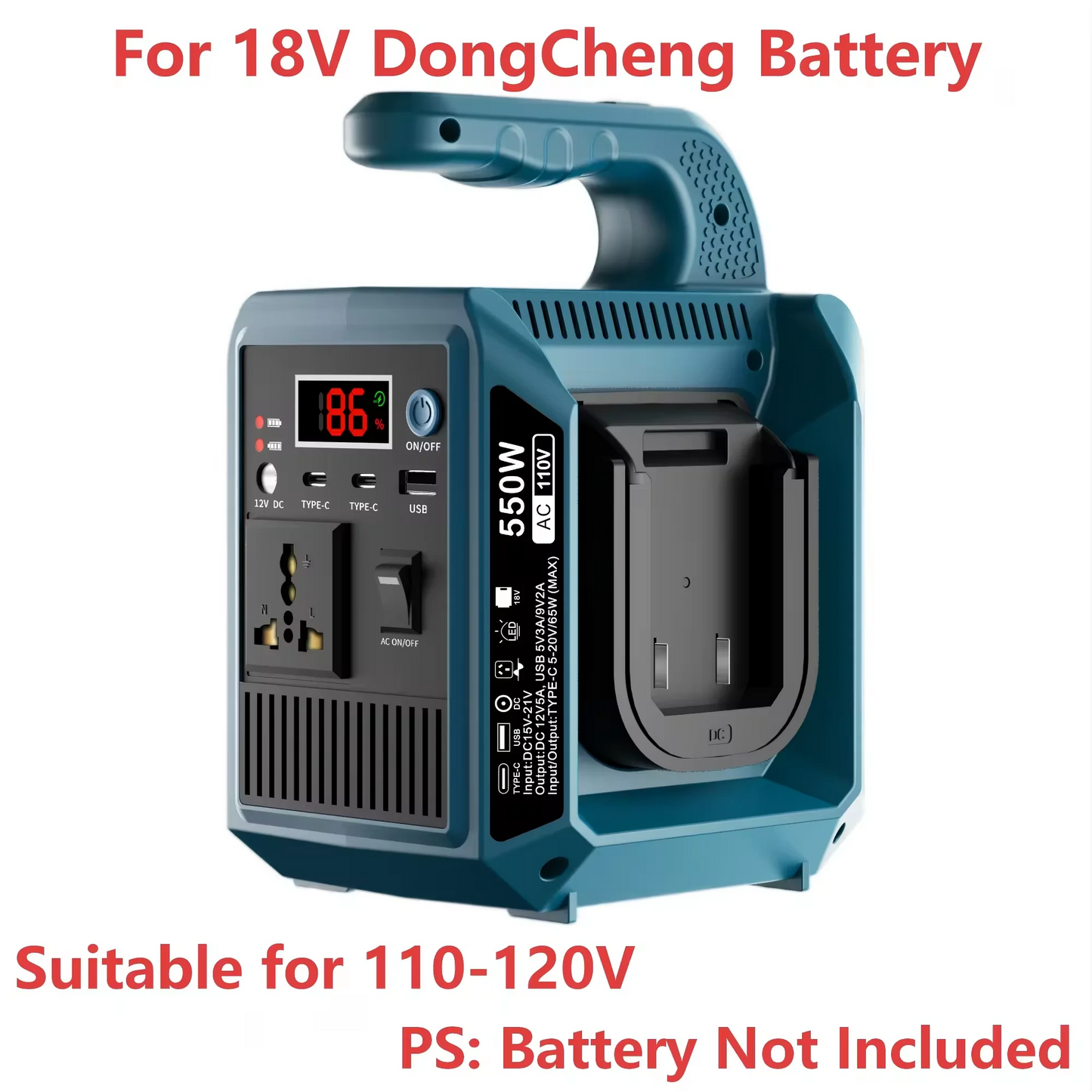 550W Portable Power Supply Compatible with Makita