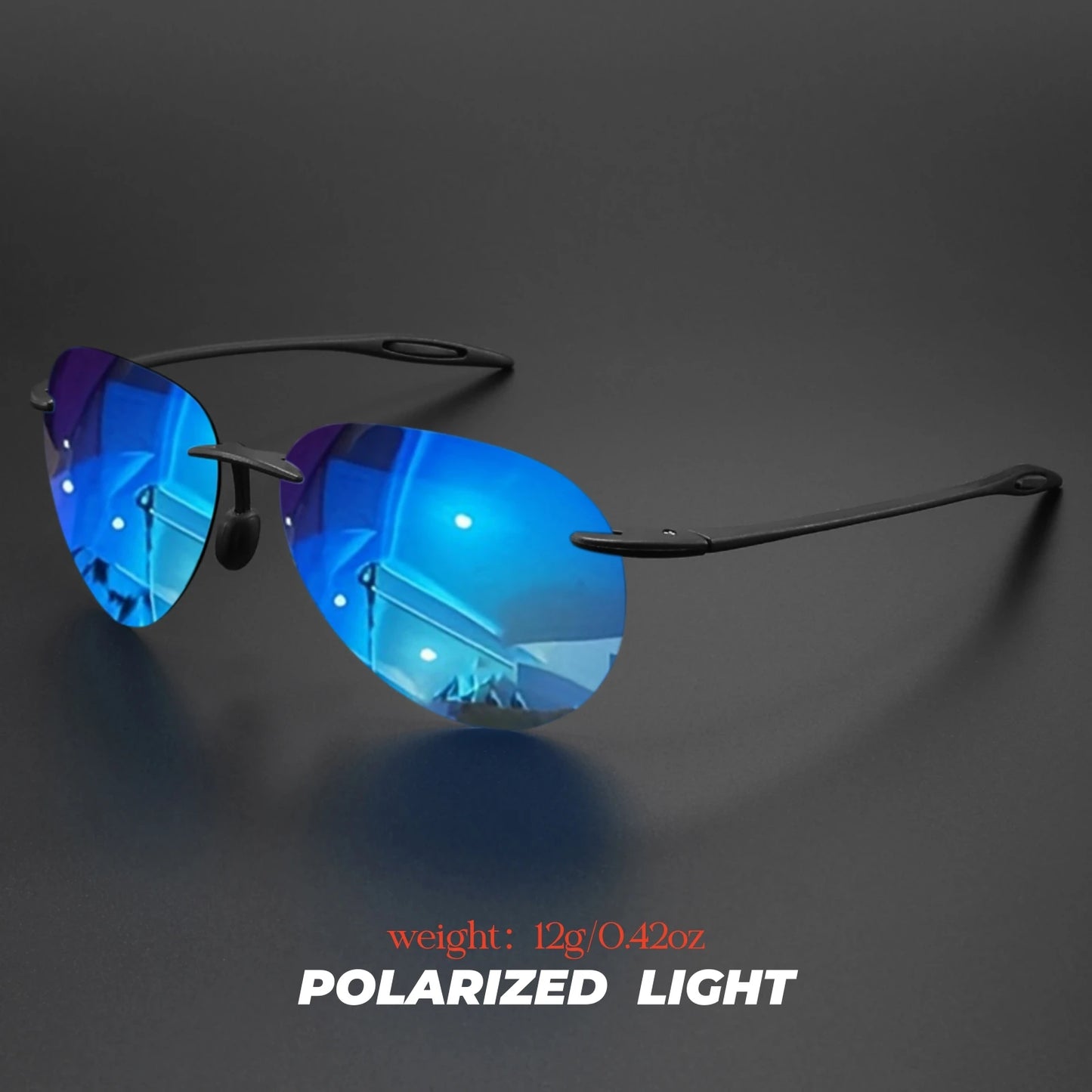 Frameless Polarized Aviator Sunglasses
