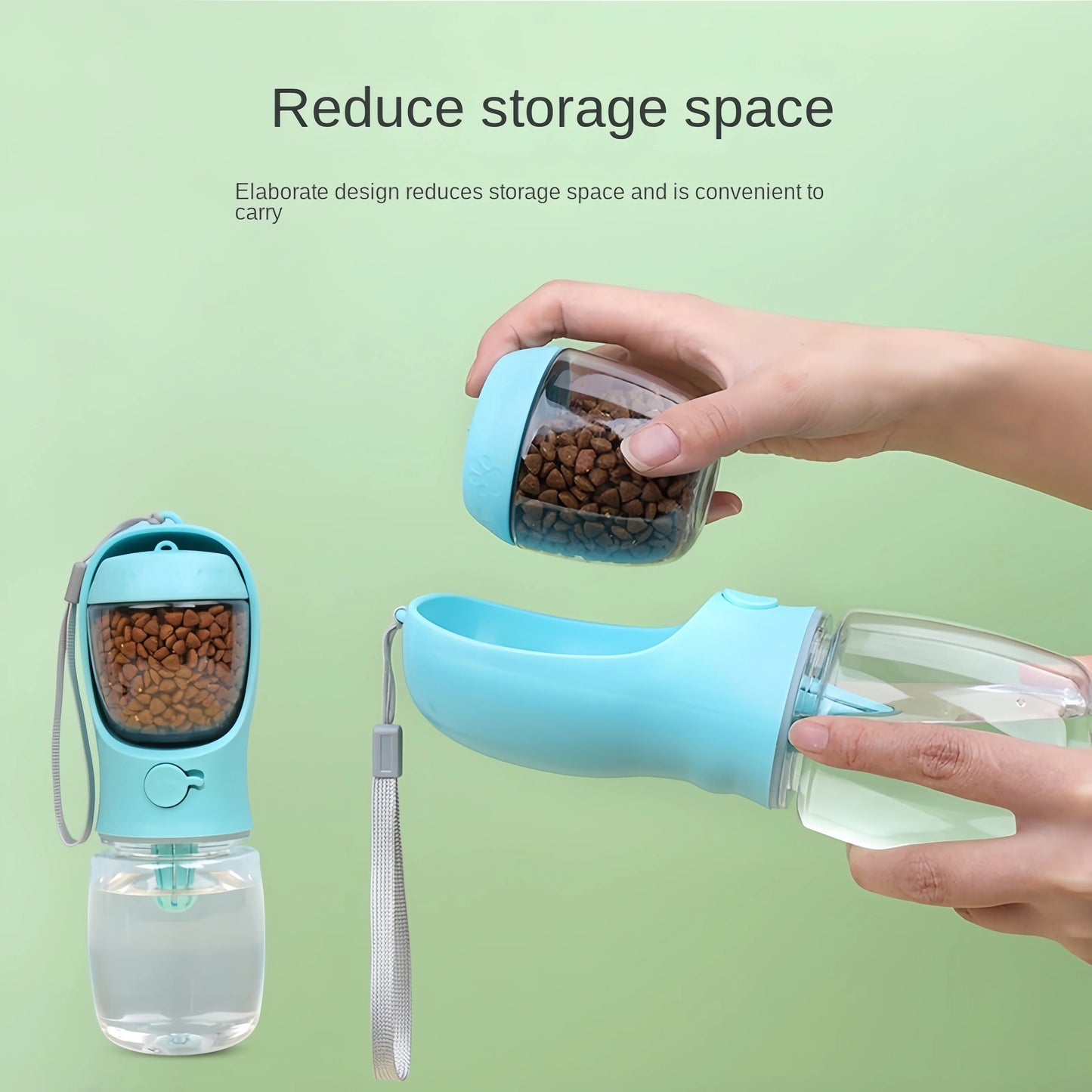 Portable Dog Cat Food and Water Container