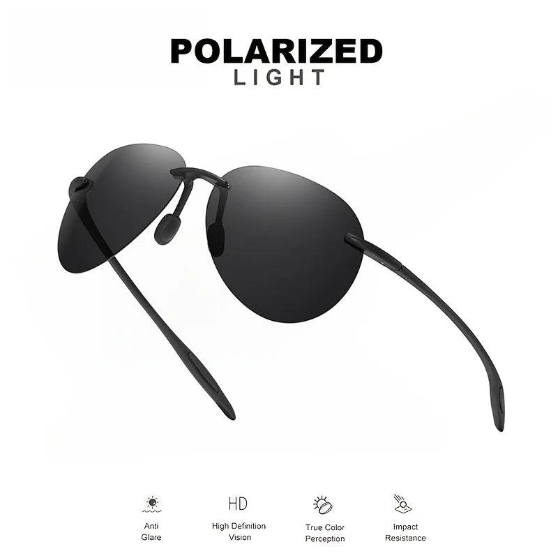 Frameless Polarized Aviator Sunglasses