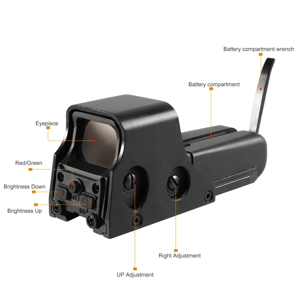 Red Green Dot Holographic Sight Scope Hunting Reflex Sight Scope 20mm Mount