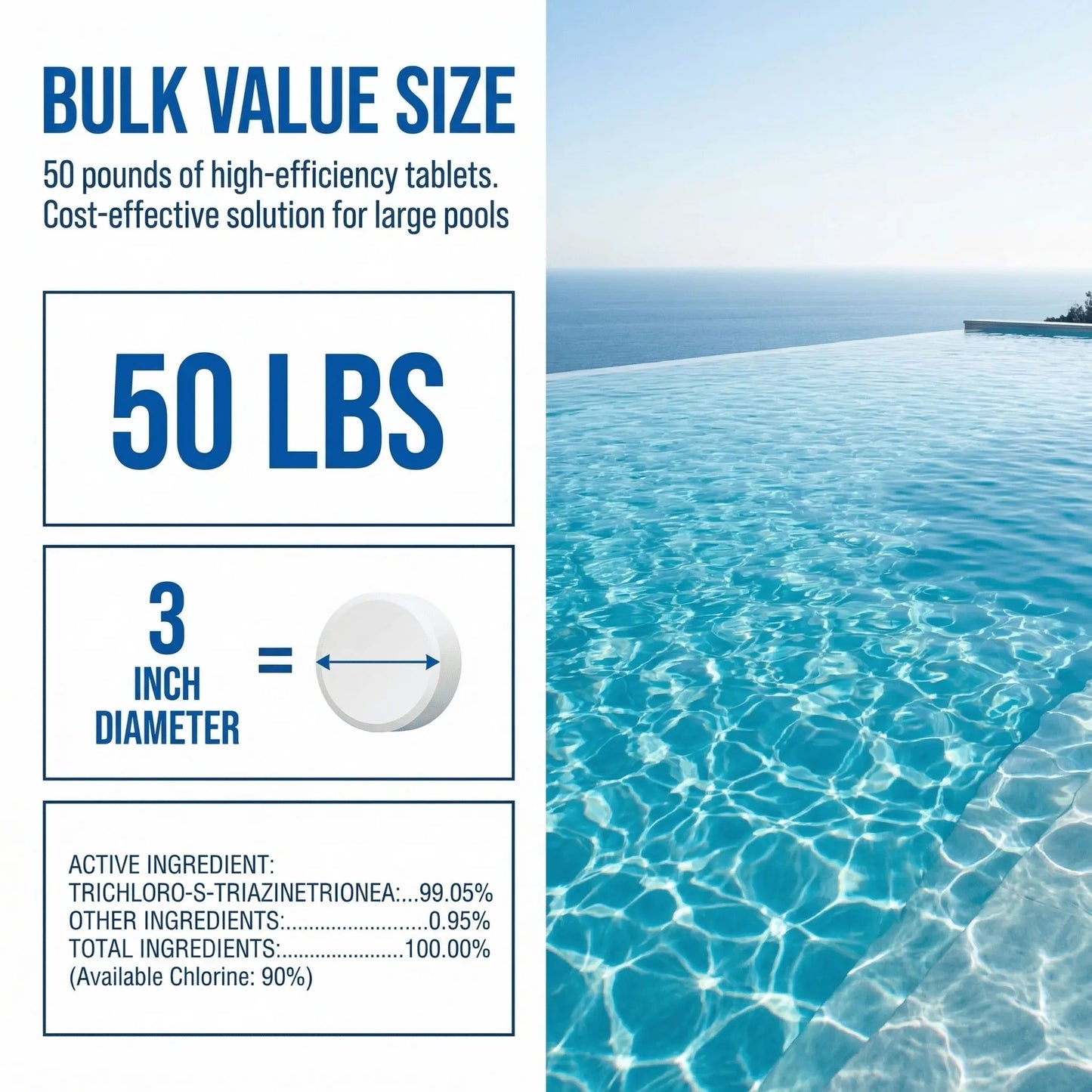 3 inch 50 Pounds Chlorine Tablets