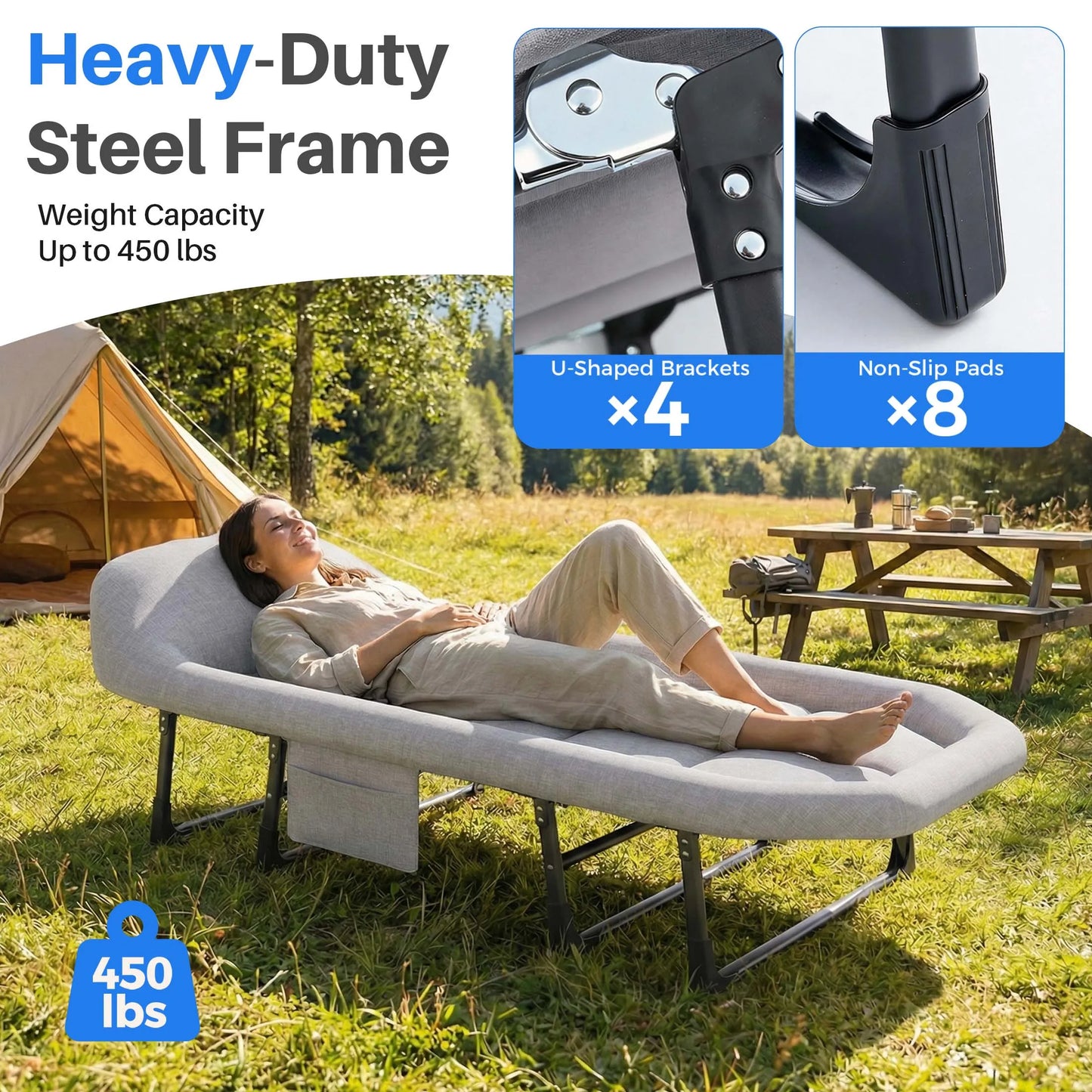 Folding Camping Bed with Mattress