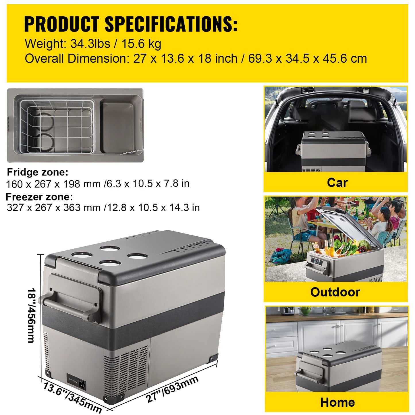 Mini Fridge Freezer Portable