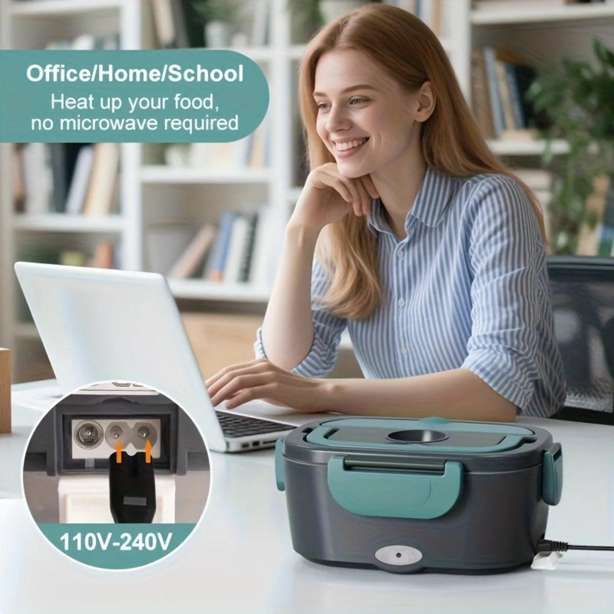 Electric Lunch Box Double Compartment Food Heater