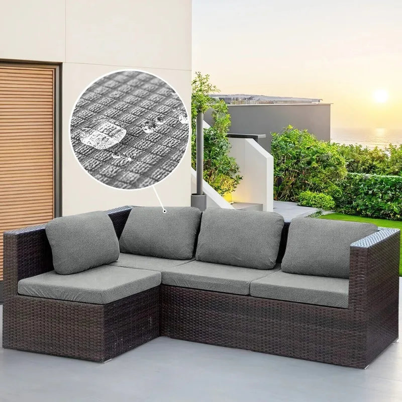 Waffle Jacquard Patio Sofa Cover