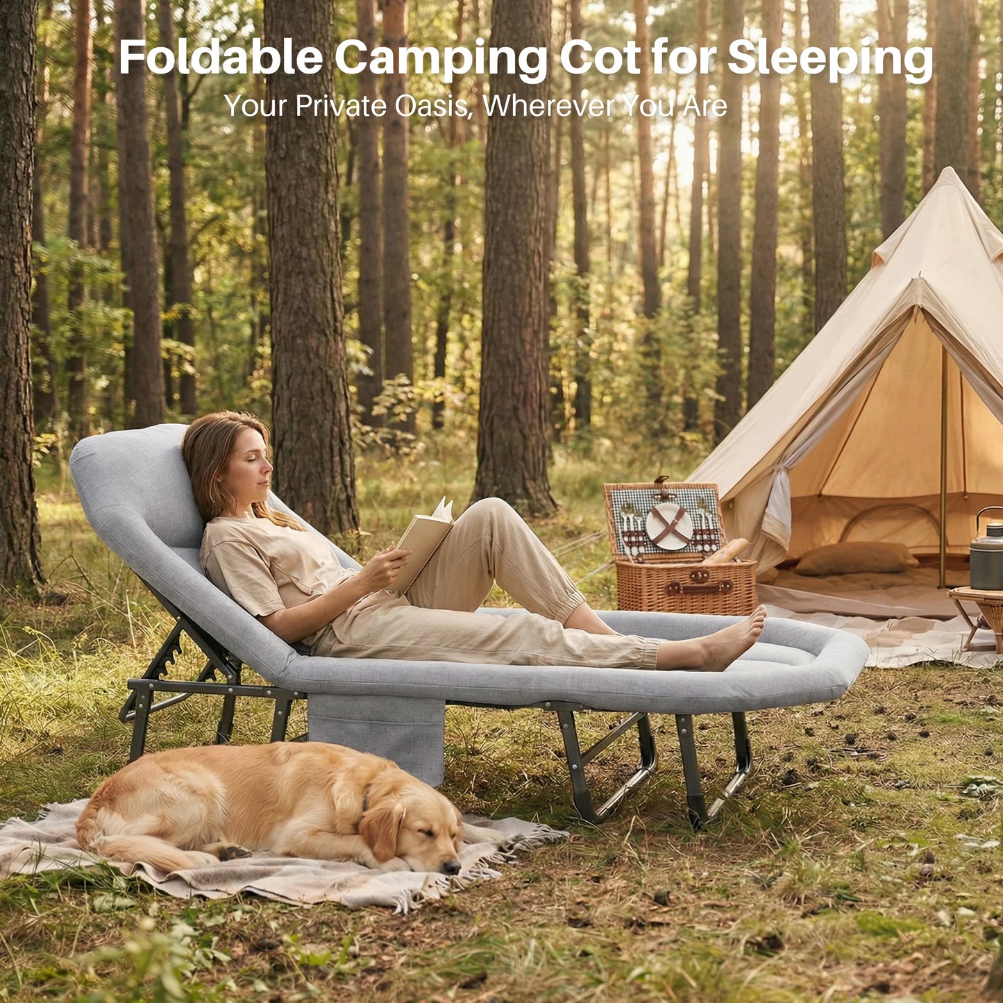 Folding Camping Bed with Mattress