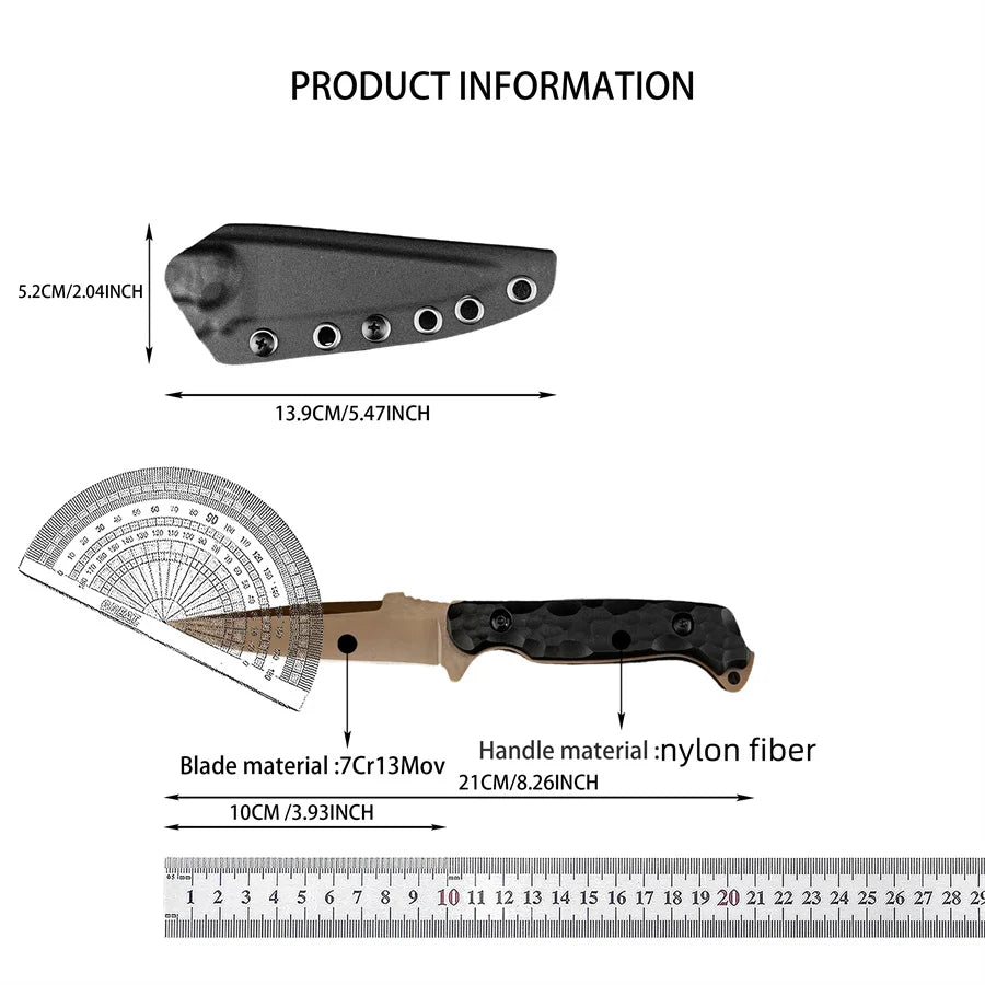 Outdoor Survival Knife - 10" V-Grind Blade