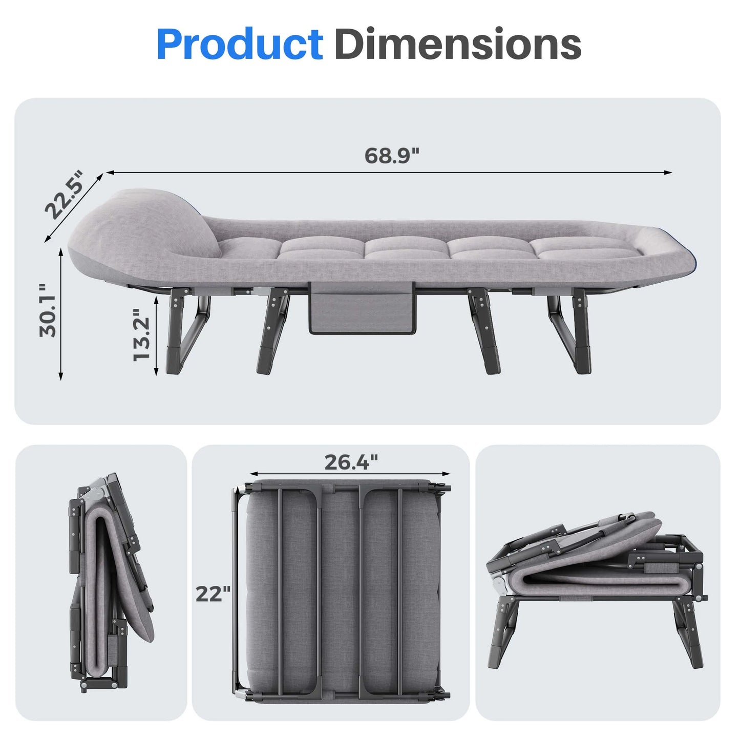Folding Camping Bed with Mattress