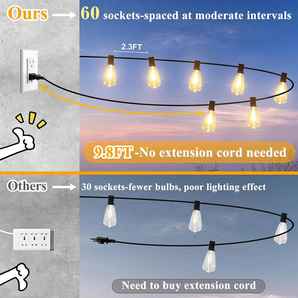 150FT LED Outdoor String Lights