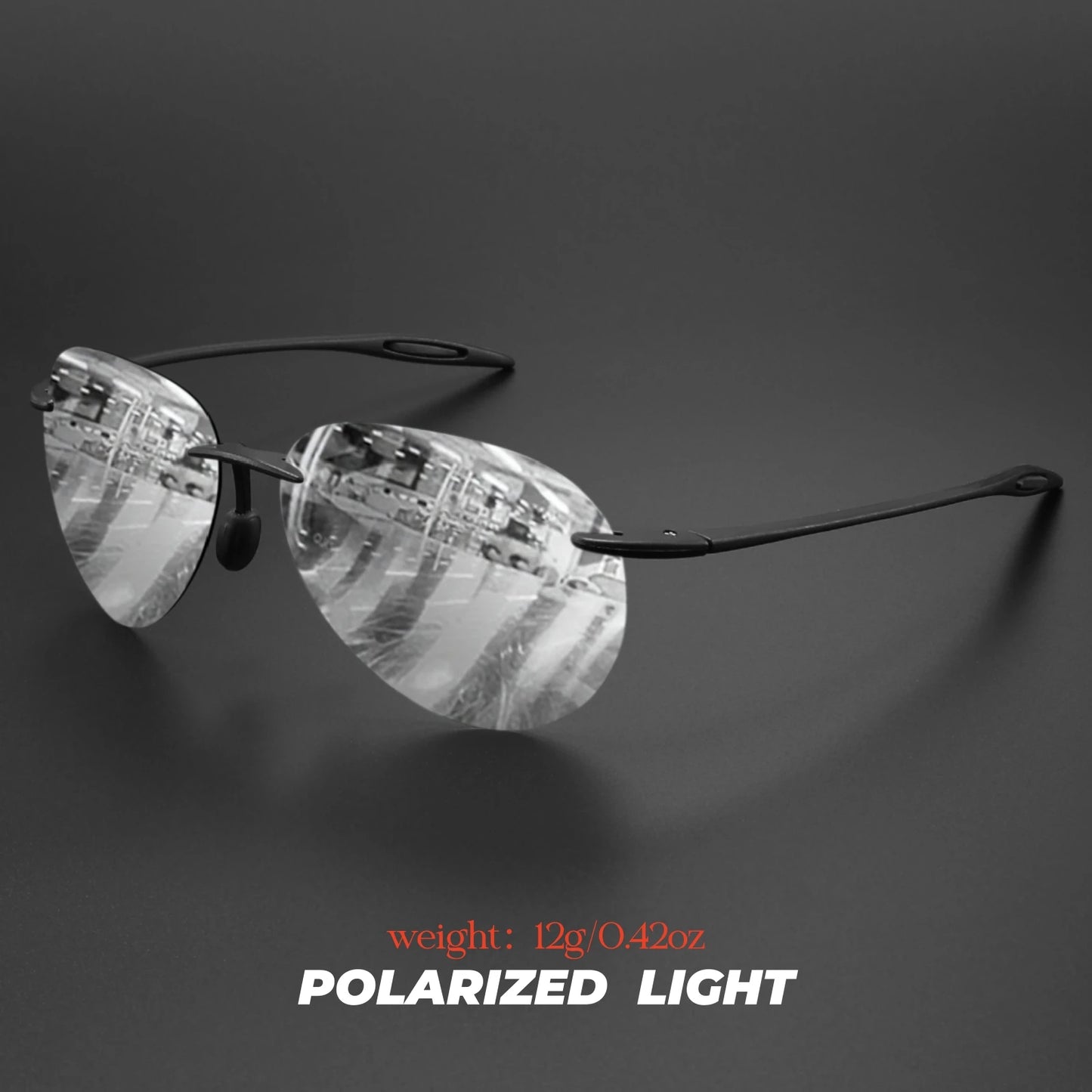 Frameless Polarized Aviator Sunglasses