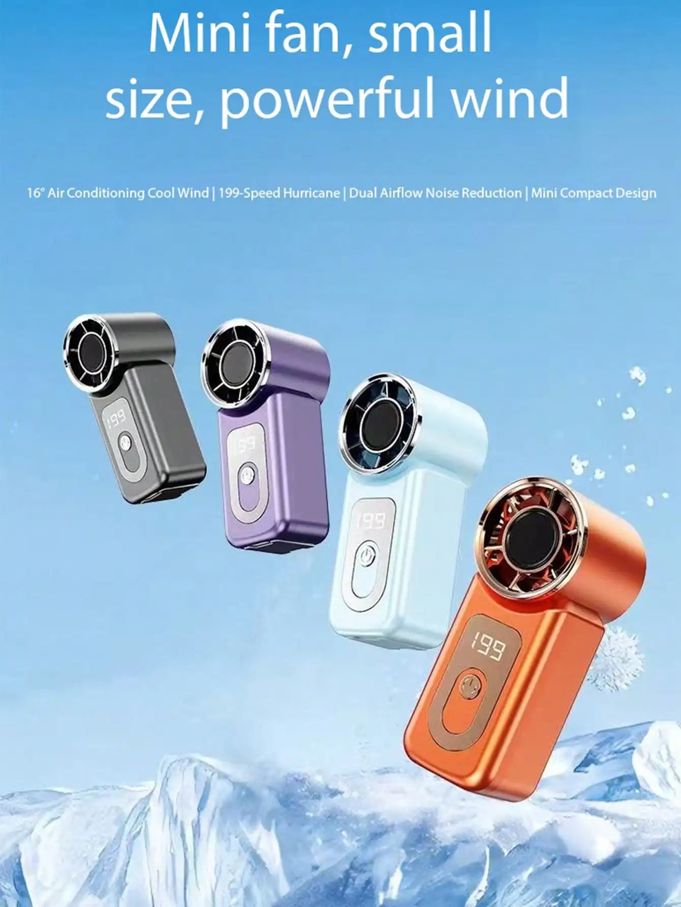 Mini Handheld USB Turbo Fan High Capacity Battery