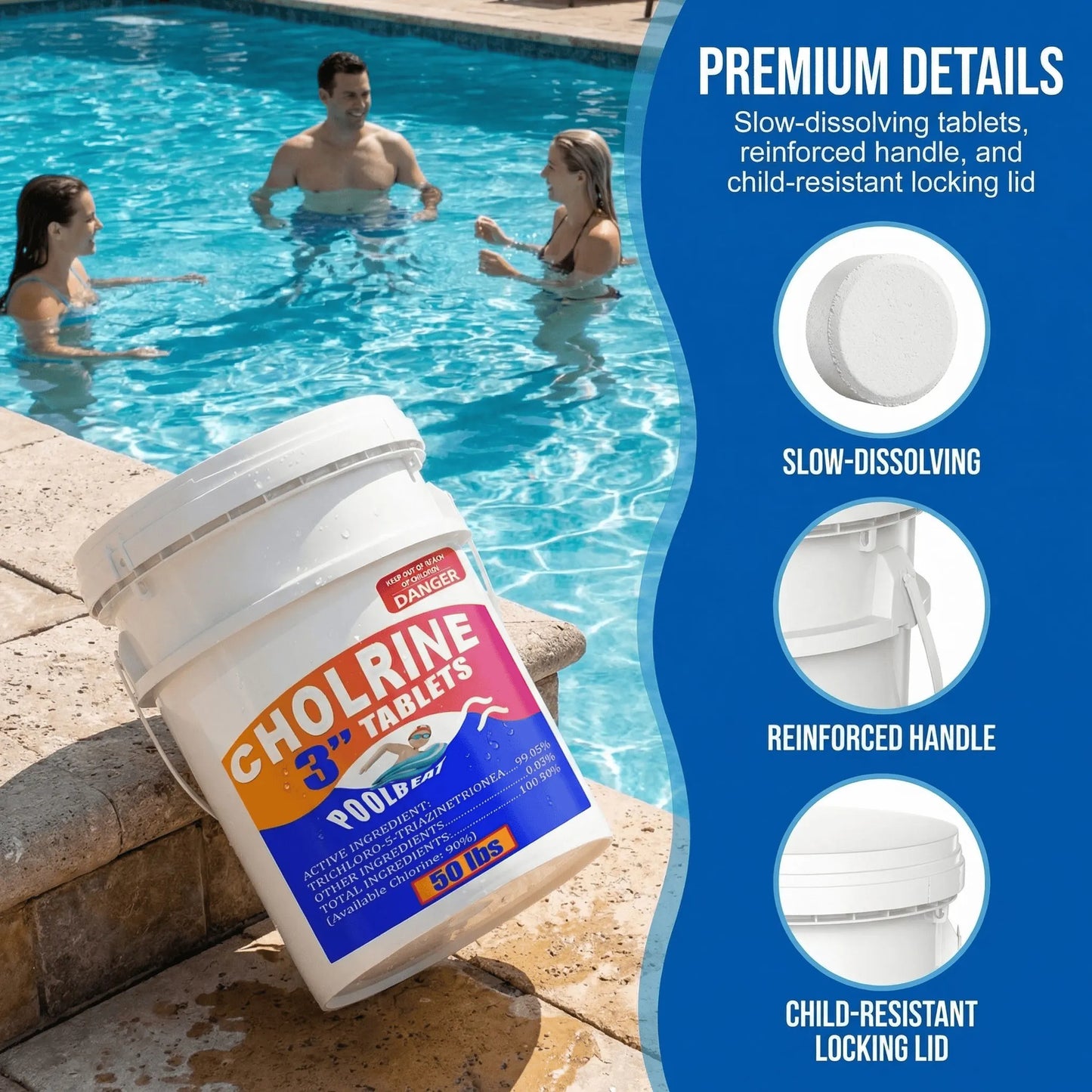 3 inch 50 Pounds Chlorine Tablets