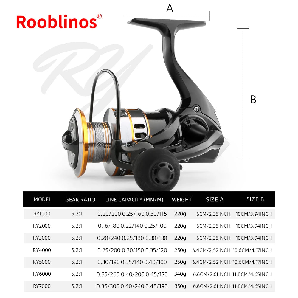 Fishing Reel Spinning Reel 5.2:1