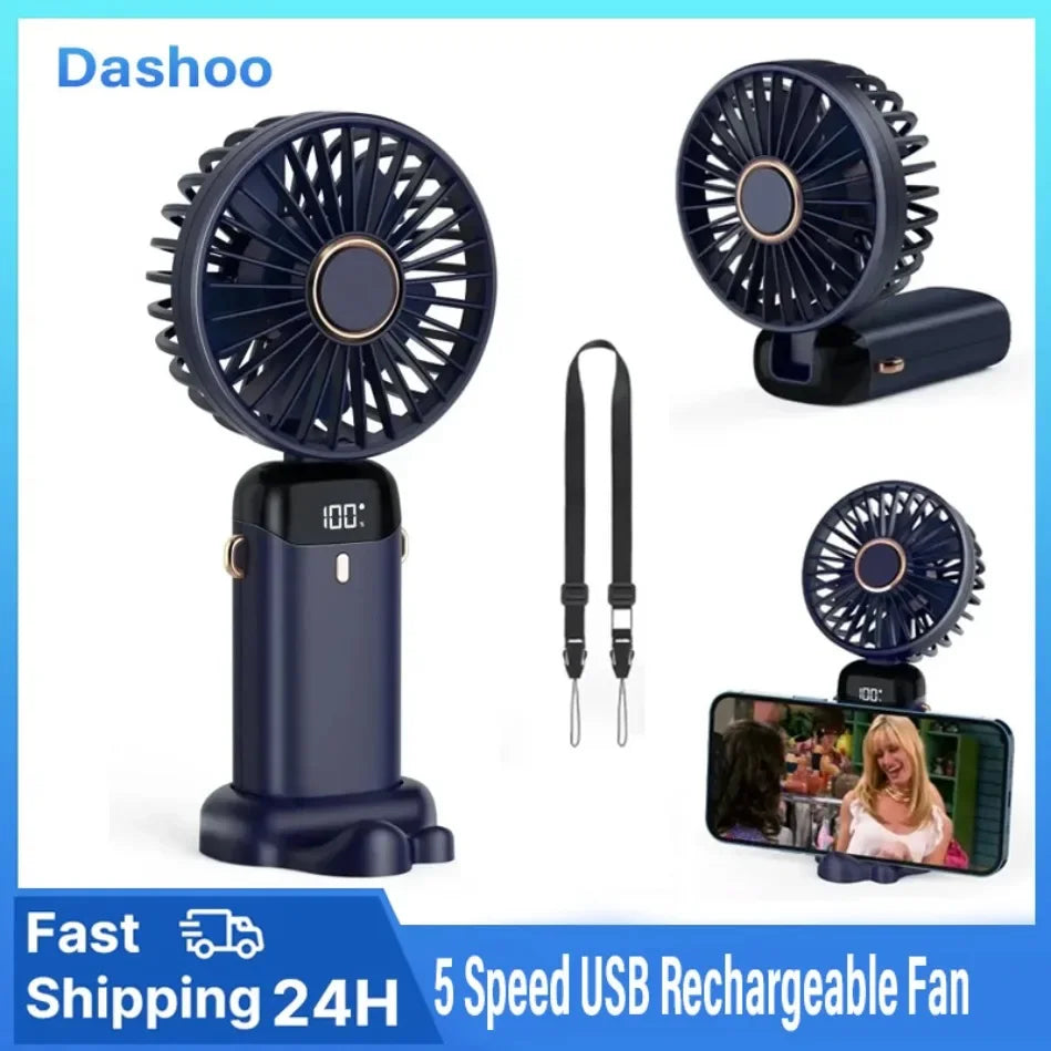 Folding Fan with Phone Stand