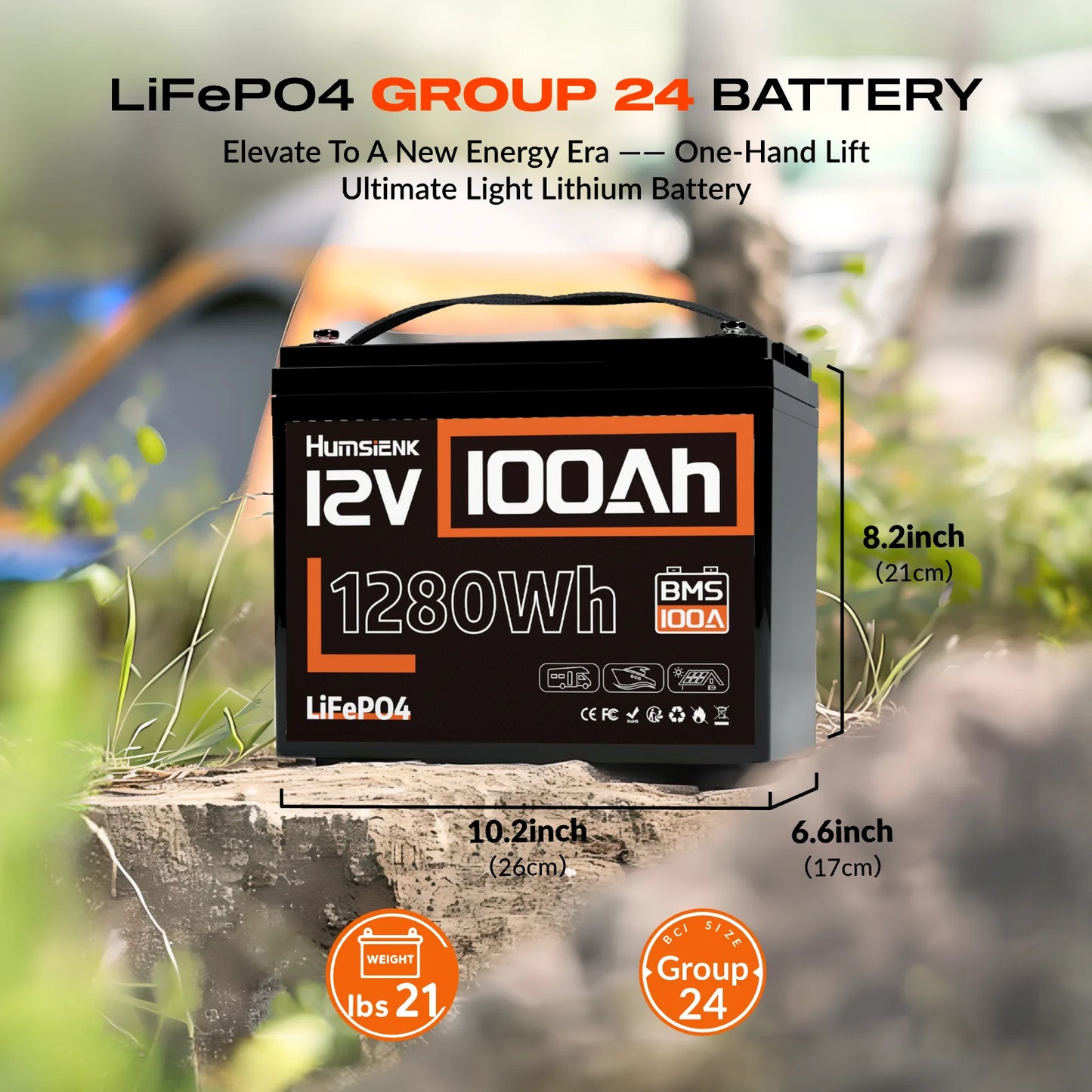 Lithium Battery 12V 100AH BMS 100A 1280Wh