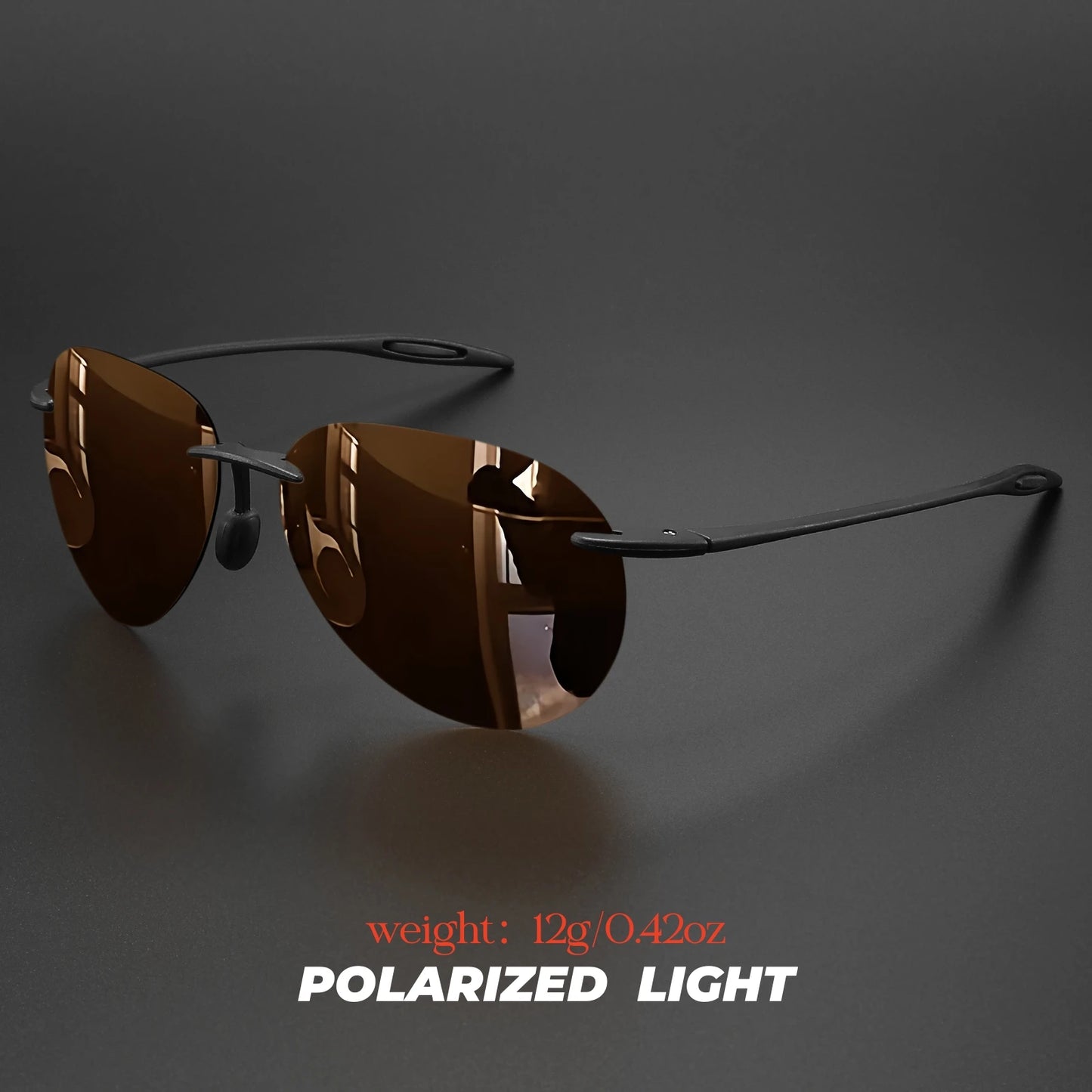 Frameless Polarized Aviator Sunglasses