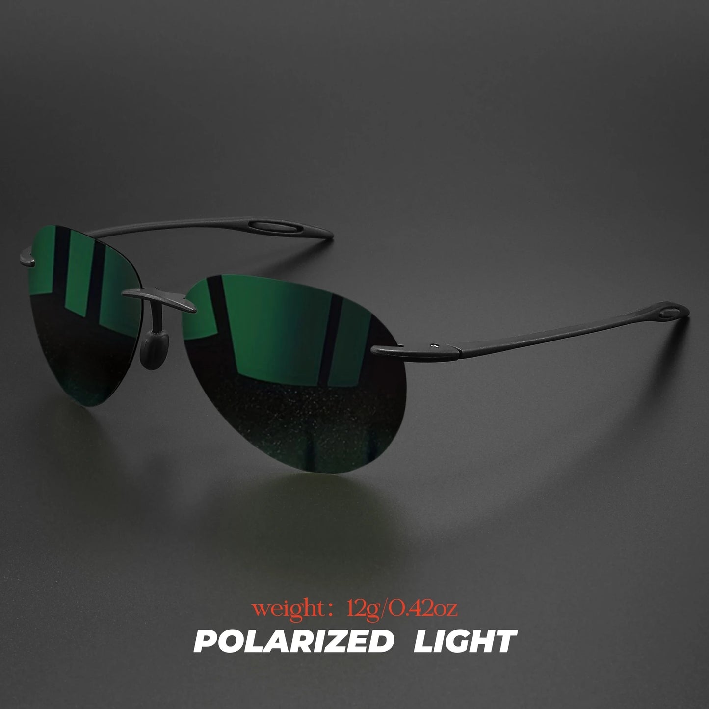 Frameless Polarized Aviator Sunglasses
