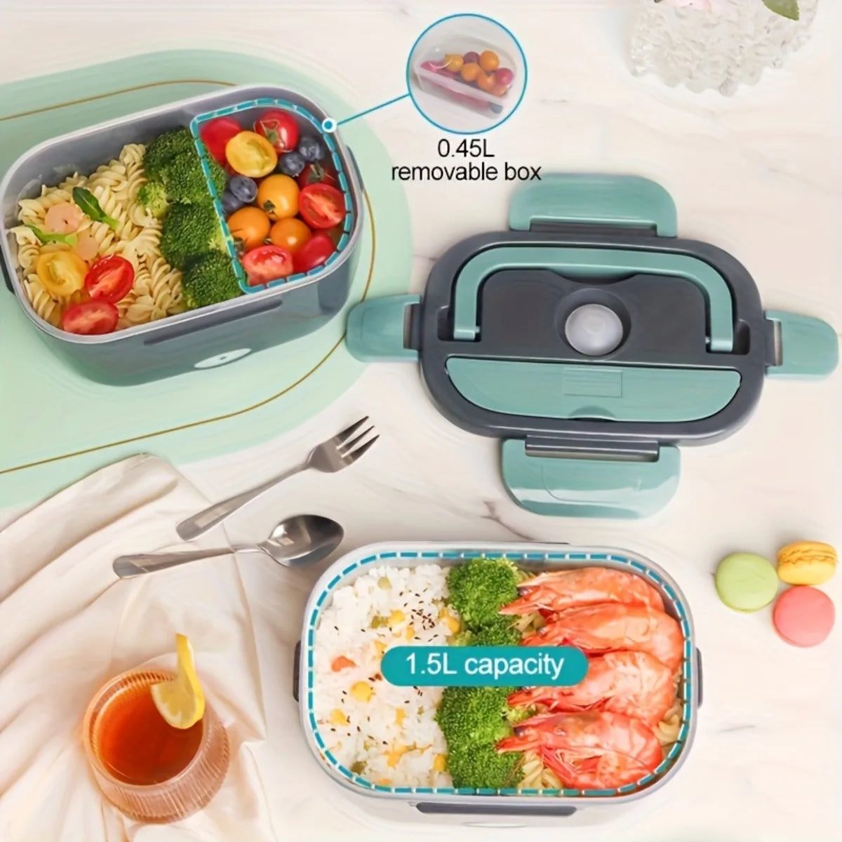 Electric Lunch Box Double Compartment Food Heater