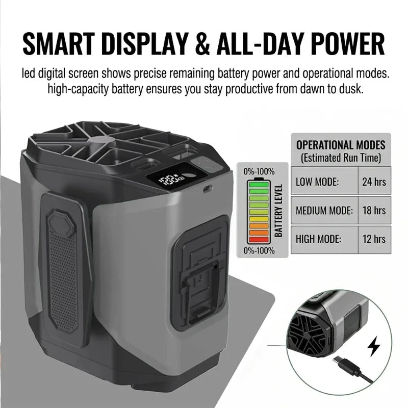 Rechargeable Cooling Fan with Flashlight