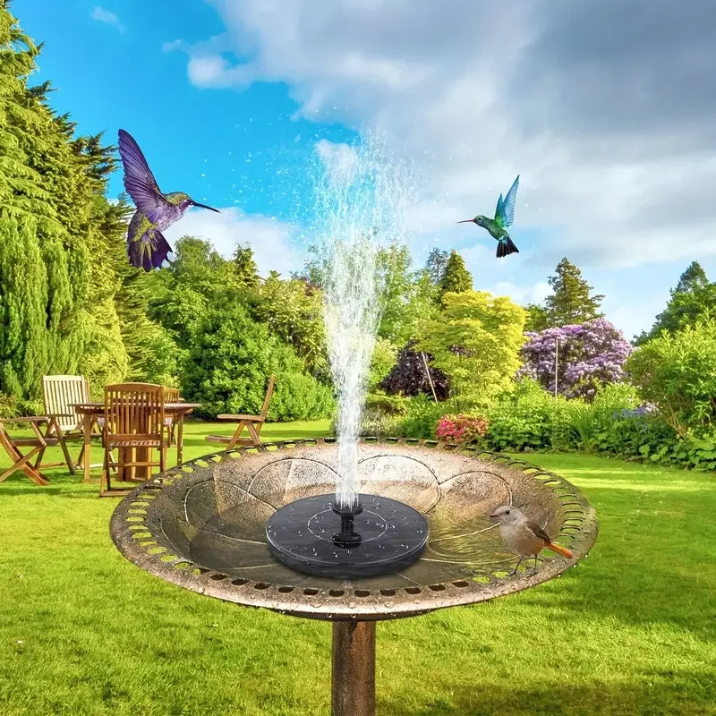 Solar Fountain with Colorful Lights