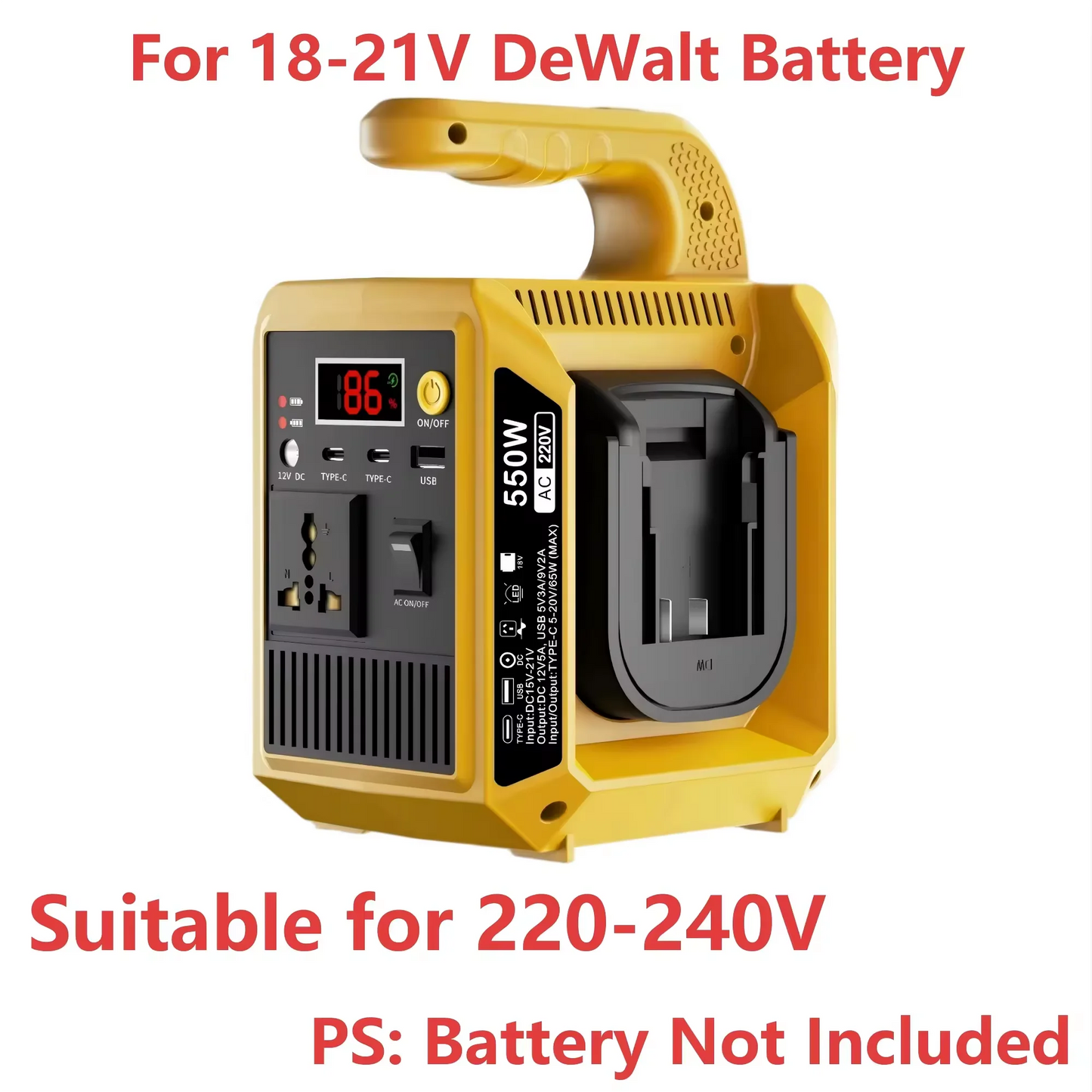 550W Portable Power Supply Compatible with Makita